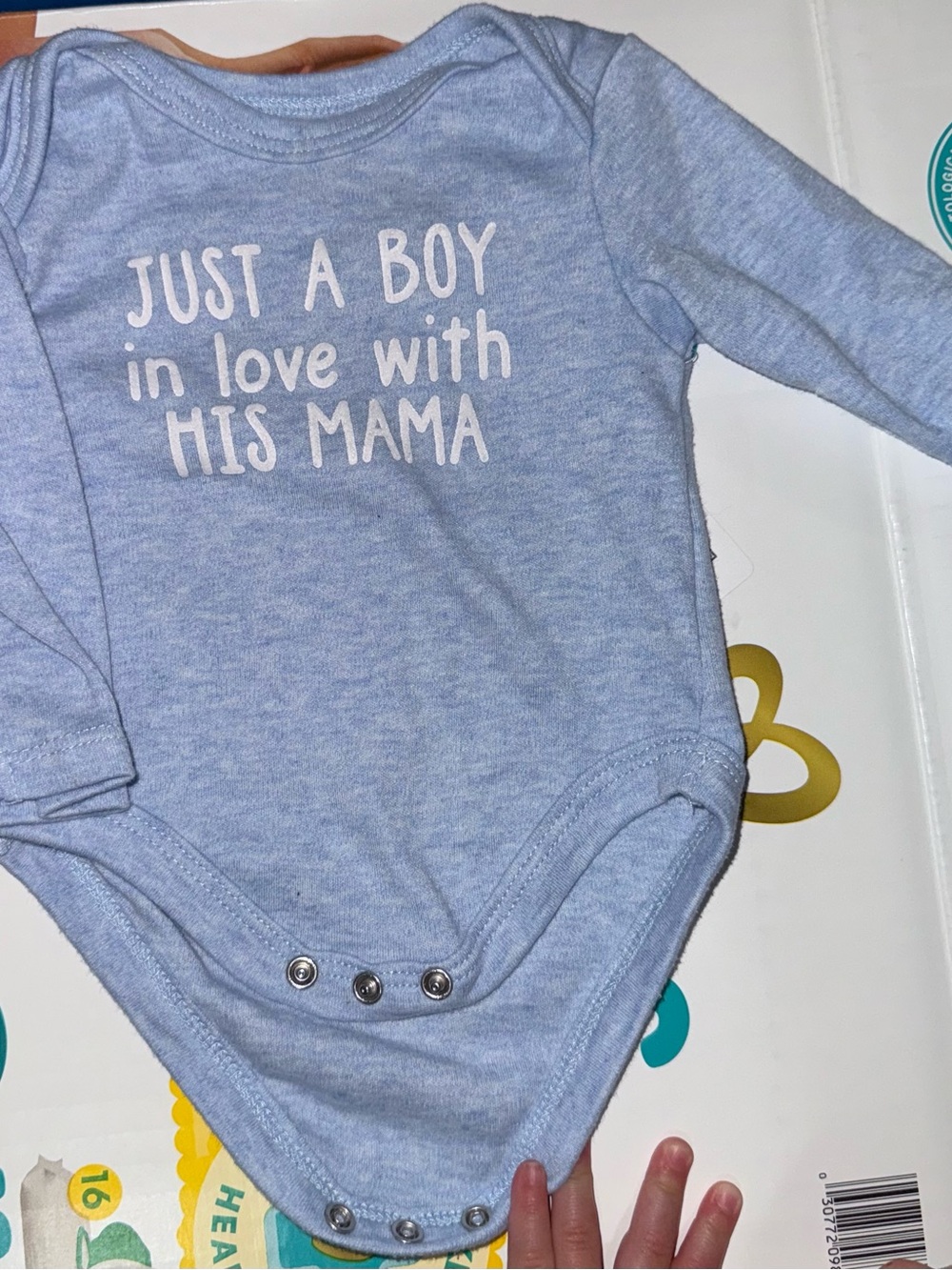 Just a Boy in Love with His Mama Blue Baby One-Piece